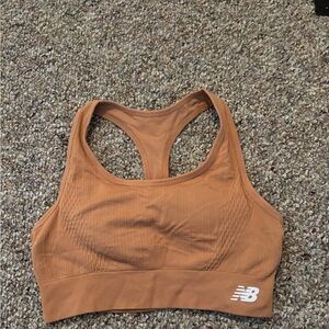 Adidas Tan Sports Bra Racerback Design Seamless Support